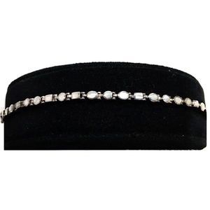 VINTAGE Mother of Pearl Sterling Silver Linked Bracelet